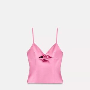 Zara Pink Bow Detail Top